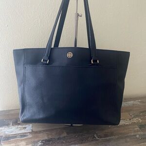 Tory Burch Black Leather Tote Bag